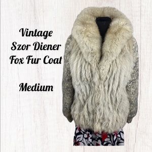 Vtg Szor-Diener Coat, Fox Fur,  Detachable Sleeves.